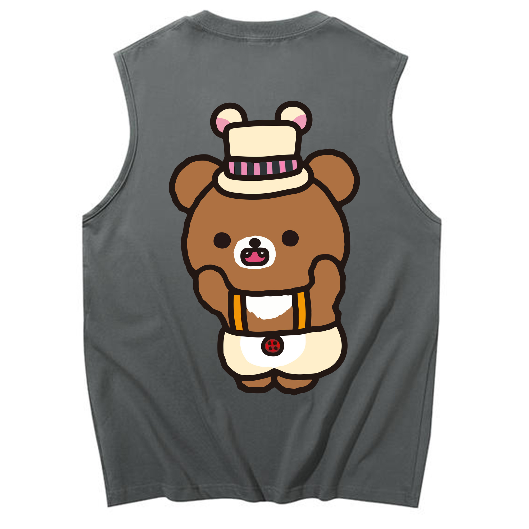 （画像用） リラックマ リラックマ キイロイトリ Rilakkuma Korilakkuma Kiiroitori コットン100％タンクトップ（背面プリント）